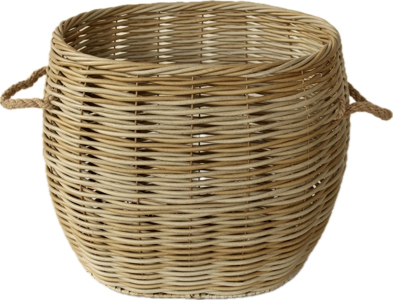 Set Of 3 Rattan Outdoor Oval Baskets